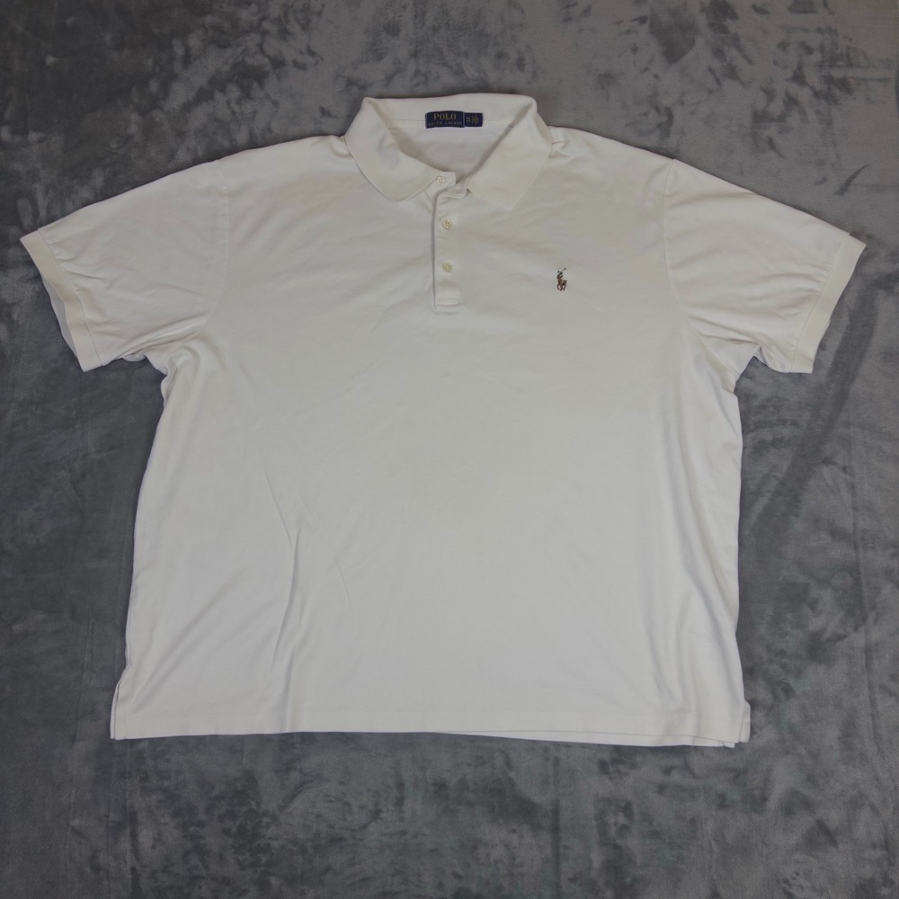 Polo Ralph Lauren Polo Shirt Mens 3XB White Short Sleeve Pony Logo Big & Tall